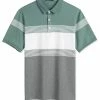 Allegra K Men's Tees Summer Regular Fit Color Block Striped Short Sleeve Golf Polo Shirts