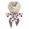 Allegra K Womens Love Heart Flower Ribbon Thicken Faux Fur Collar Scarf Neck Scarves Winter Warmer Accessories