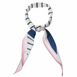 Allegra K Ladies Silky Rhombus Neckerchief Stripe Print Neck Scarf For Shirts Headband Handbag Wraps Bandana