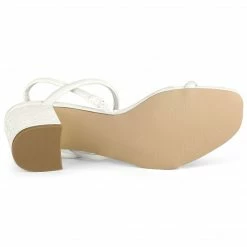 Allegra K Women's Opened Toe Ankle Strap Chunky Heeled Sandals