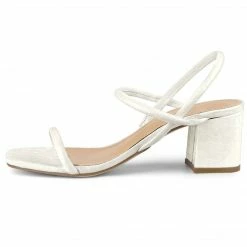 Allegra K Women's Opened Toe Ankle Strap Chunky Heeled Sandals