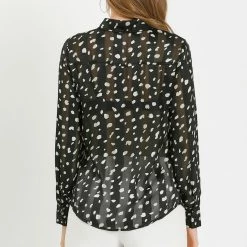 Allegra K Women's Work Office Shirts Long Sleeves Button Down Dots Chiffon Blouse 18 Allegra K Women's Work Office Shirts Long Sleeves Button Down Dots Chiffon Blouse