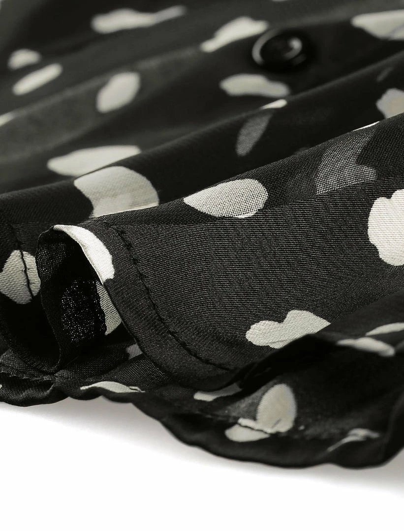 Allegra K Women's Work Office Shirts Long Sleeves Button Down Dots Chiffon Blouse 8 Allegra K Women's Work Office Shirts Long Sleeves Button Down Dots Chiffon Blouse