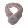 Allegra K Fluffy Faux Fur Hairball Collar Scarf Solid Color Plush Neck Wrap Winter Warmer For Women