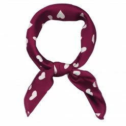 Allegra K 50cm Women Love Heart Small Square Scarves Kerchief Head Neck Scarf Neckerchief Accessories