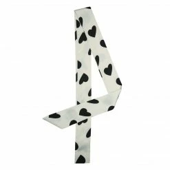 Allegra K Women Skinny Ribbon Neckerchief Heart Pattern Narrow Hair Wrist Scarf Headband Handbag Handle Wrap Accessories