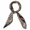 Allegra K Accessories 70cm Animal Leopard Print Silk Feeling Square Scarf Kerchief Neckerchief Bandana