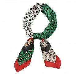 Allegra K 70cm Houndstooth Swallow Bird Leopard Print Square Scarf Kerchief Neckerchief Bandana