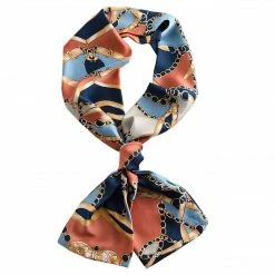 Allegra K Women Polka Dot Stripe Chain Print Long Skinny Scarf Neck Scarves Neckerchief Hairband Accessories
