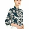 Allegra K Women's Printed Casual Formal Blouse Long Sleeve Small Office Shirt