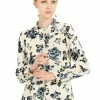 Allegra K Women's Floral Button Down Long Sleeves Work Office Shirt Blouse