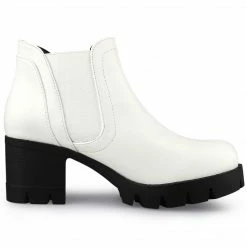 Allegra K Shoes Women's Lug Sole Chunky Heel Chelsea Ankle Boots