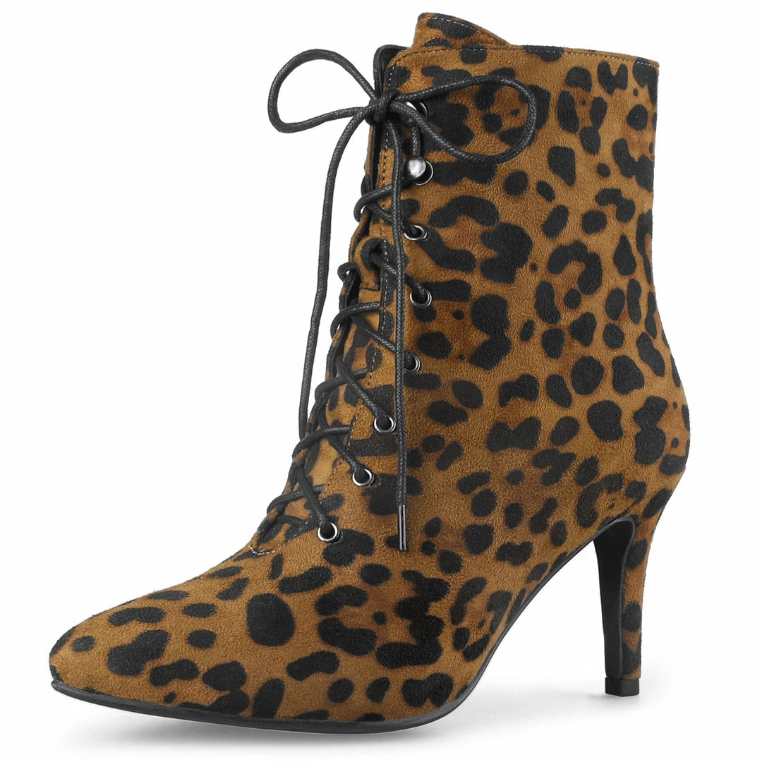 Allegra K Women's Pointy Toe Zip Lace Up Stiletto Heel Ankle Boots Shoes 3 Allegra K Women's Pointy Toe Zip Lace Up Stiletto Heel Ankle Boots Shoes