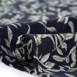 Allegra K Women's Rustic Tie Neck Leaves Printed Ruffle Cuffs Long Sleeve Peasant Top