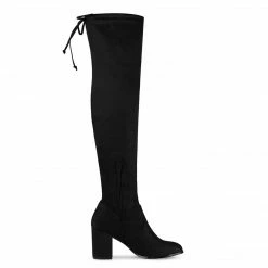 Allegra K Women's Round Toe Chunky Heel Over The Knee High Boots Shoes