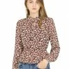 Allegra K Women's Vintage Blouse Keyhole Puff Sleeve Floral Peplum Top