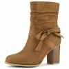 Allegra K Shoes Women's Slouchy Chunky Heel Ankle Boots