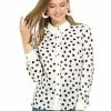 Allegra K Women's Casual Heart Print Button Up Long Sleeves Shirt Tops