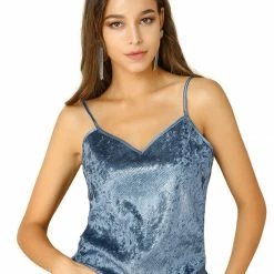 Allegra K Women's Glitter Exotic Faux Snake Skin Print Spaghetti Camisole Tank Top