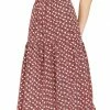 Allegra K Women's Vintage A-Line Elastic Waist Dots Floral Midi Skirt