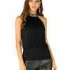 Allegra K Women's Sequins Halter Neck Party Blouson Tank Tops Blouse
