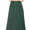 Allegra K Women's Peasant Elastic Waist A-Line Midi Leave Print Skirt