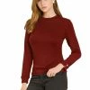Allegra K Women's Crewneck Split Sleeve Solid Blouse Knit Cotton Casual T-Shirt 1 Allegra K Women's Crewneck Split Sleeve Solid Blouse Knit Cotton Casual T-Shirt