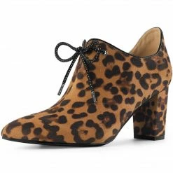 Allegra K Women's British Style Block Heel Oxfords Shoes