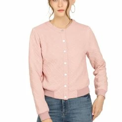 Allegra K Women's Lightweight Long Sleeves Plain Casual Warm-Up Jacket