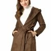 Allegra K Women's Winter Lapel Hooded Wrap Belted Long Coat With Pockets 1 Allegra K Women's Winter Lapel Hooded Wrap Belted Long Coat With Pockets