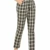 Allegra K Women's Plaid Ankle Pants Tartan Check Elastic High Waist Work Office Trousers