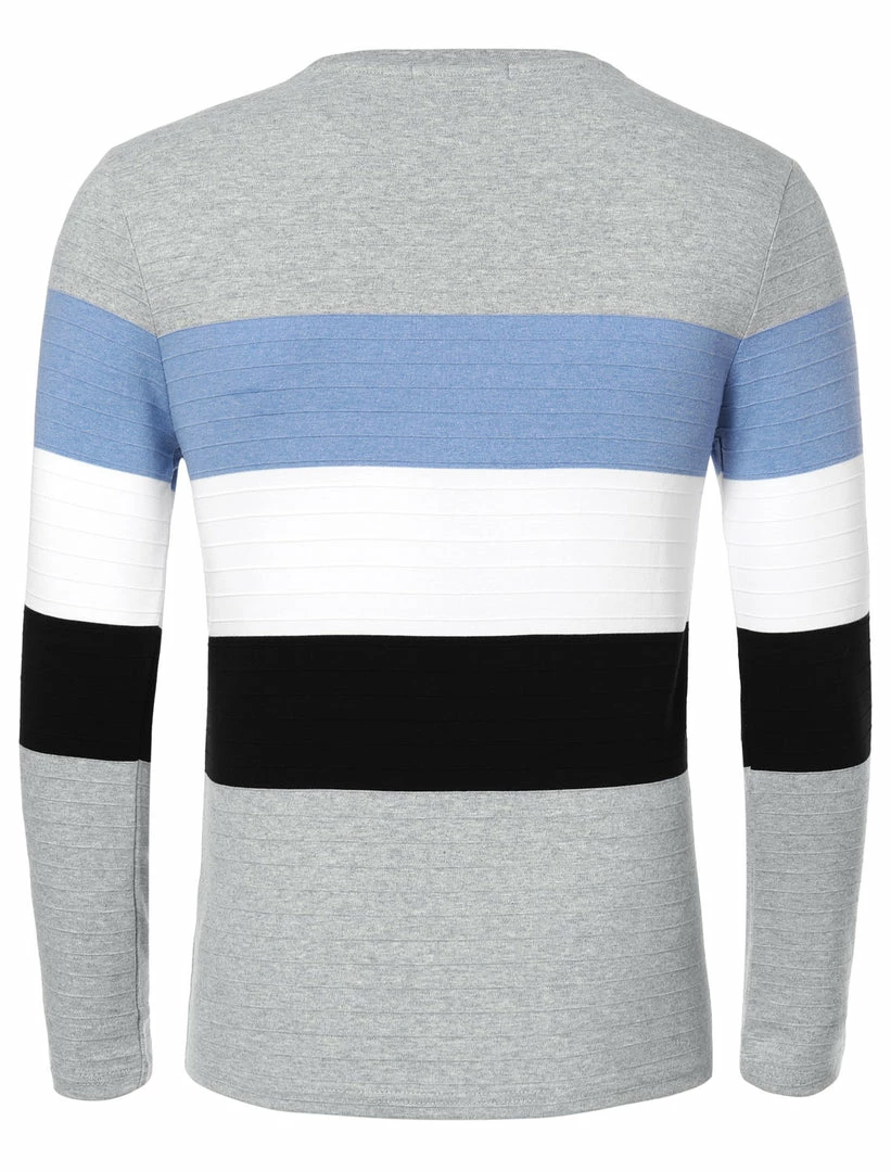 Allegra K Tops Men's Father's Day Basic Color Block Crew Neck Casual Pullover Long Sleeve Tees 5 Allegra K Tops Men's Father's Day Basic Color Block Crew Neck Casual Pullover Long Sleeve Tees