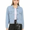 Allegra K Women's Denim Jacket Button Up Casual Short Jean Jackets