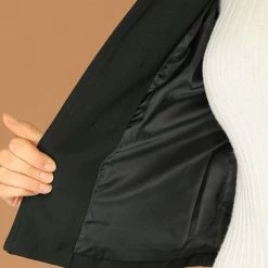 Allegra K Women's 1960 Vintage Steampunk Open Front Button Decor Casual Jacket