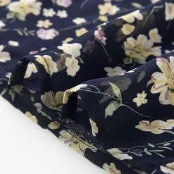 Allegra K Women's Casual Button Down Shirt Ruffle Long Sleeve Floral Print Chiffon Blouse