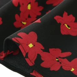 Allegra K Women's V Neck Ruffled Long Sleeve Daisy Floral Print Blouse