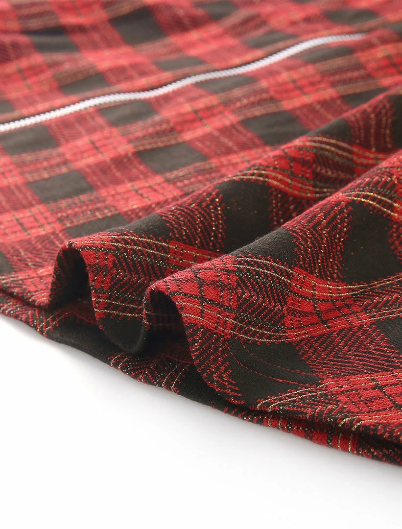 Allegra K Women's Elastic High Waisted Zipper Casual Plaid Shorts 8 Allegra K Women's Elastic High Waisted Zipper Casual Plaid Shorts