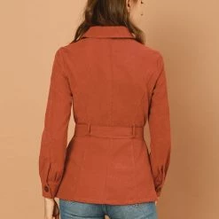 Allegra K Women's Retro Turndown Collar Lantern Sleeve Coat With Belt 17 Allegra K Women's Retro Turndown Collar Lantern Sleeve Coat With Belt