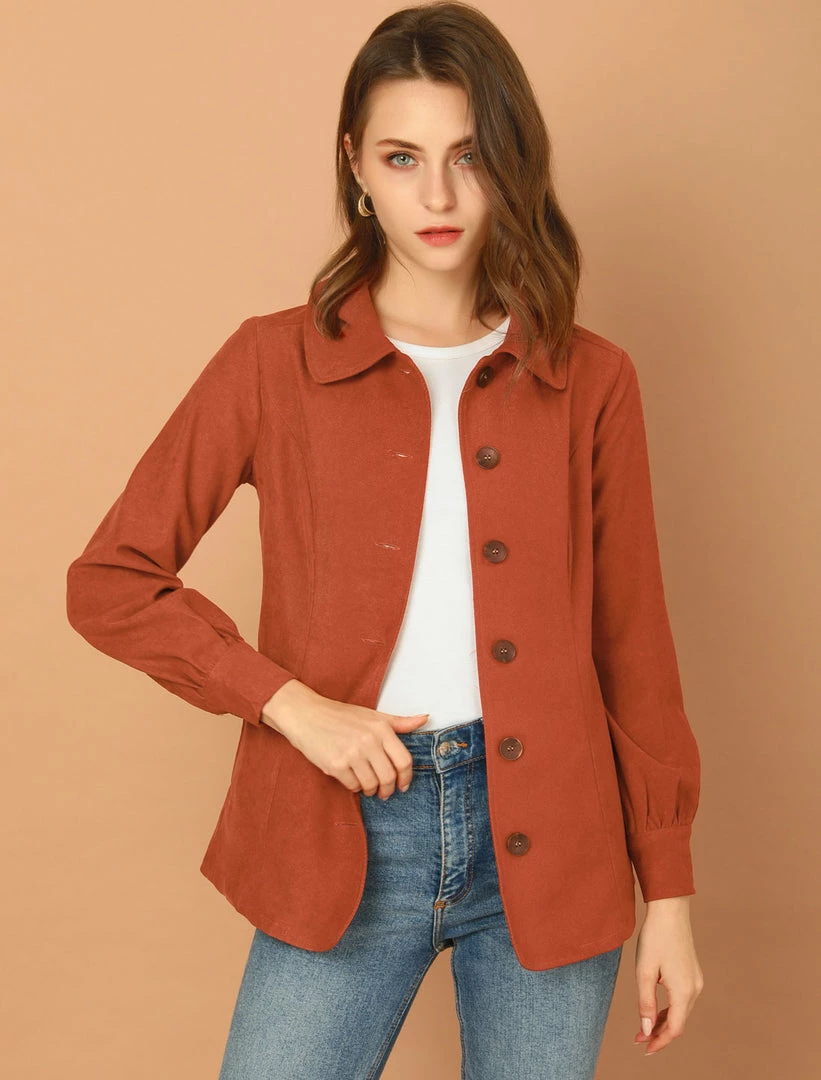 Allegra K Women's Retro Turndown Collar Lantern Sleeve Coat With Belt 7 Allegra K Women's Retro Turndown Collar Lantern Sleeve Coat With Belt