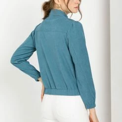 Allegra K Women's Faux Suede Stand Collar Concealed Placket Pockets Short Bomber Jacket 18 Allegra K Women's Faux Suede Stand Collar Concealed Placket Pockets Short Bomber Jacket