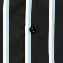 Allegra K Men's Summer Striped Shirts Short Sleeves Button Down Beach Color Block Shirt