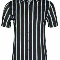 Allegra K Men's Summer Striped Shirts Short Sleeves Button Down Beach Color Block Shirt