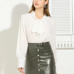 Allegra K Women's PU Faux Leather High Waist Short Casual Mini Skirt 18 Allegra K Women's PU Faux Leather High Waist Short Casual Mini Skirt