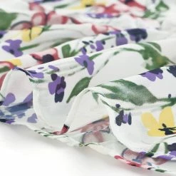 Allegra K Women's Ruffle Hem V Neck Long Sleeve A-line Floral Dress With Belt