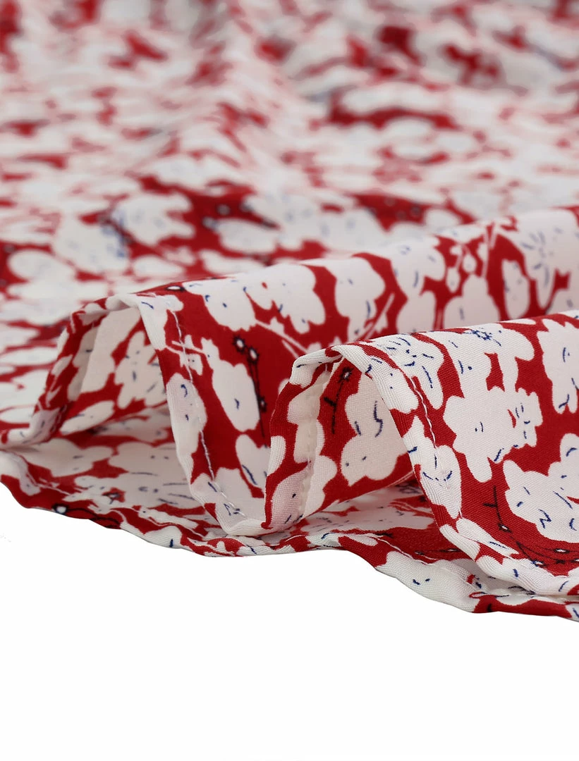 Allegra K Women's Floral Printed Bow Tie V Neck 3/4 Sleeve Above Knee Elegant Dress 8 Allegra K Women's Floral Printed Bow Tie V Neck 3/4 Sleeve Above Knee Elegant Dress