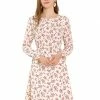 Allegra K Women's Floral Ruffle Long Sleeves Casual Chiffon Dress
