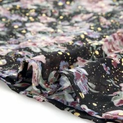 Allegra K Women's Vintage Tie Neck Long Sleeves Casual Bronzing Floral Dress