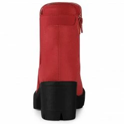 Allegra K Women's Lug Sole Chunky Heels Chelsea Combat Boots Shoes 32 Allegra K Women's Lug Sole Chunky Heels Chelsea Combat Boots Shoes