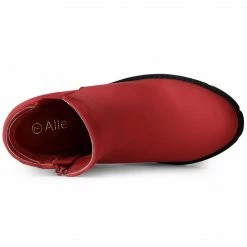 Allegra K Women's Lug Sole Chunky Heels Chelsea Combat Boots Shoes 33 Allegra K Women's Lug Sole Chunky Heels Chelsea Combat Boots Shoes