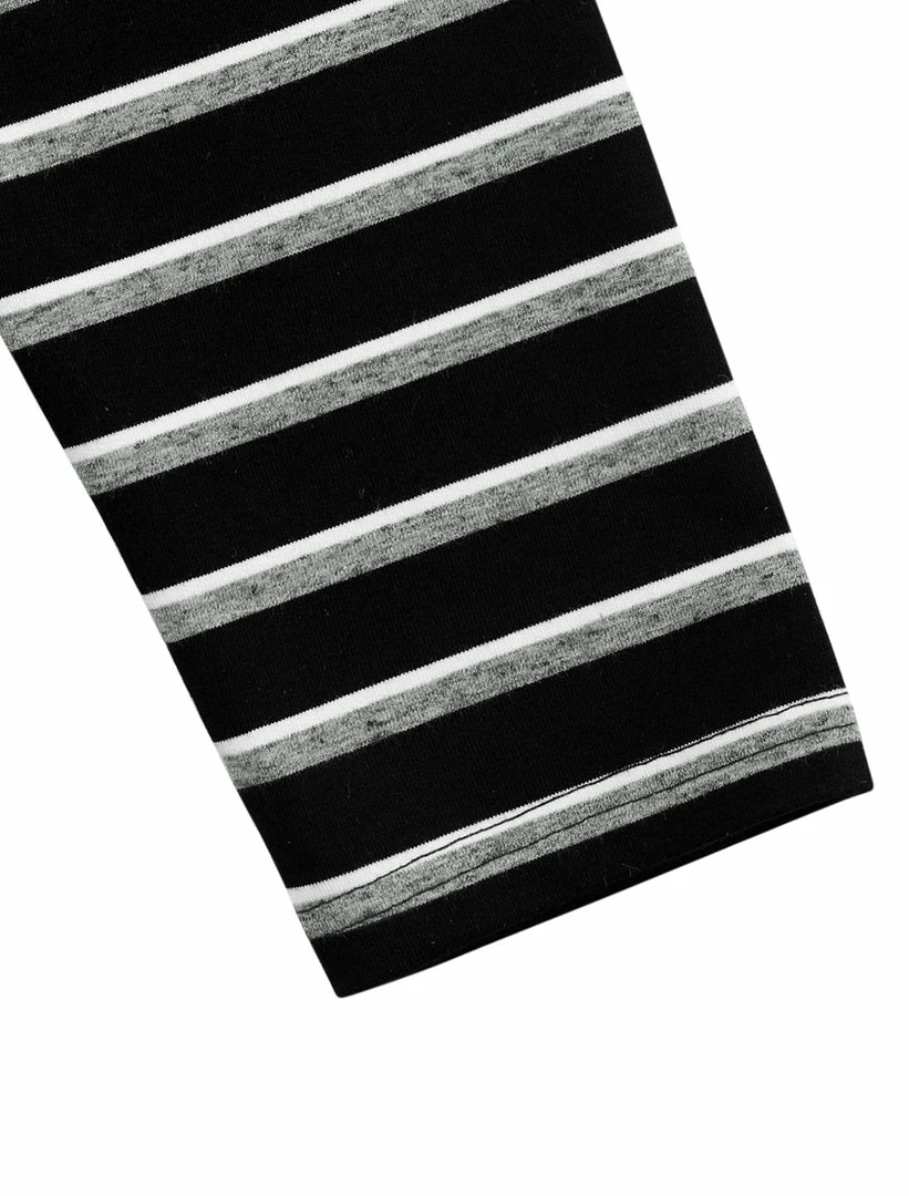 Allegra K Men's Striped Tees V Neck Long Sleeve Black And White Stripe T-shirt 8 Allegra K Men's Striped Tees V Neck Long Sleeve Black And White Stripe T-shirt